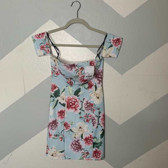 NEW Forever 21 | Blue Floral Off Shoulder Dress - Picture 2 of 7
